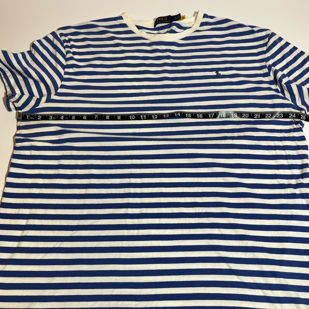 Polo Ralph Lauren Men’s Classic Crewneck Tee Blue Striped XL - Picture 6 of 7